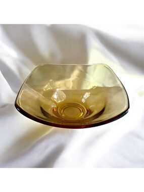 Vintage Viking Glass Amber Candy Dish Bowl